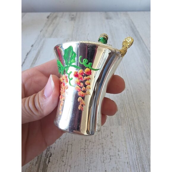 Vintage champagne ice box glass ornament Xmas tree 1974 - Picture 7 of 9